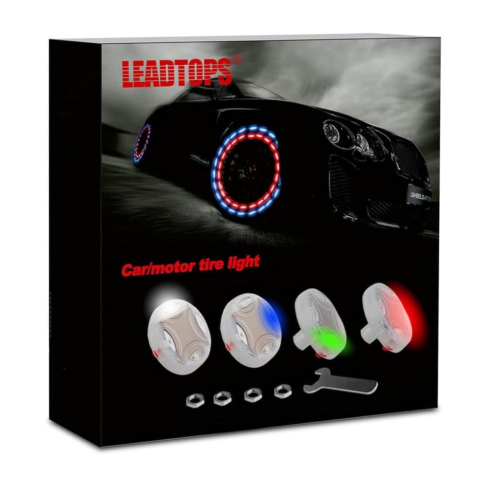 چراغ تایر خورشیدی LEADTOPS (۴ عددی) ضد آب و دارای حسگر حرکتی