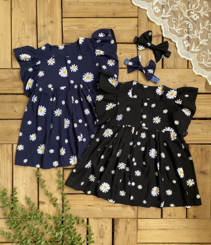 پیراهن نخی گل بابونه