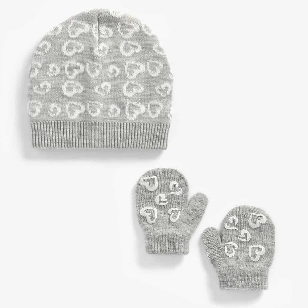 دستکش و کلاه دخترانه بچه گانه مادرکر مدل Heart Mittens