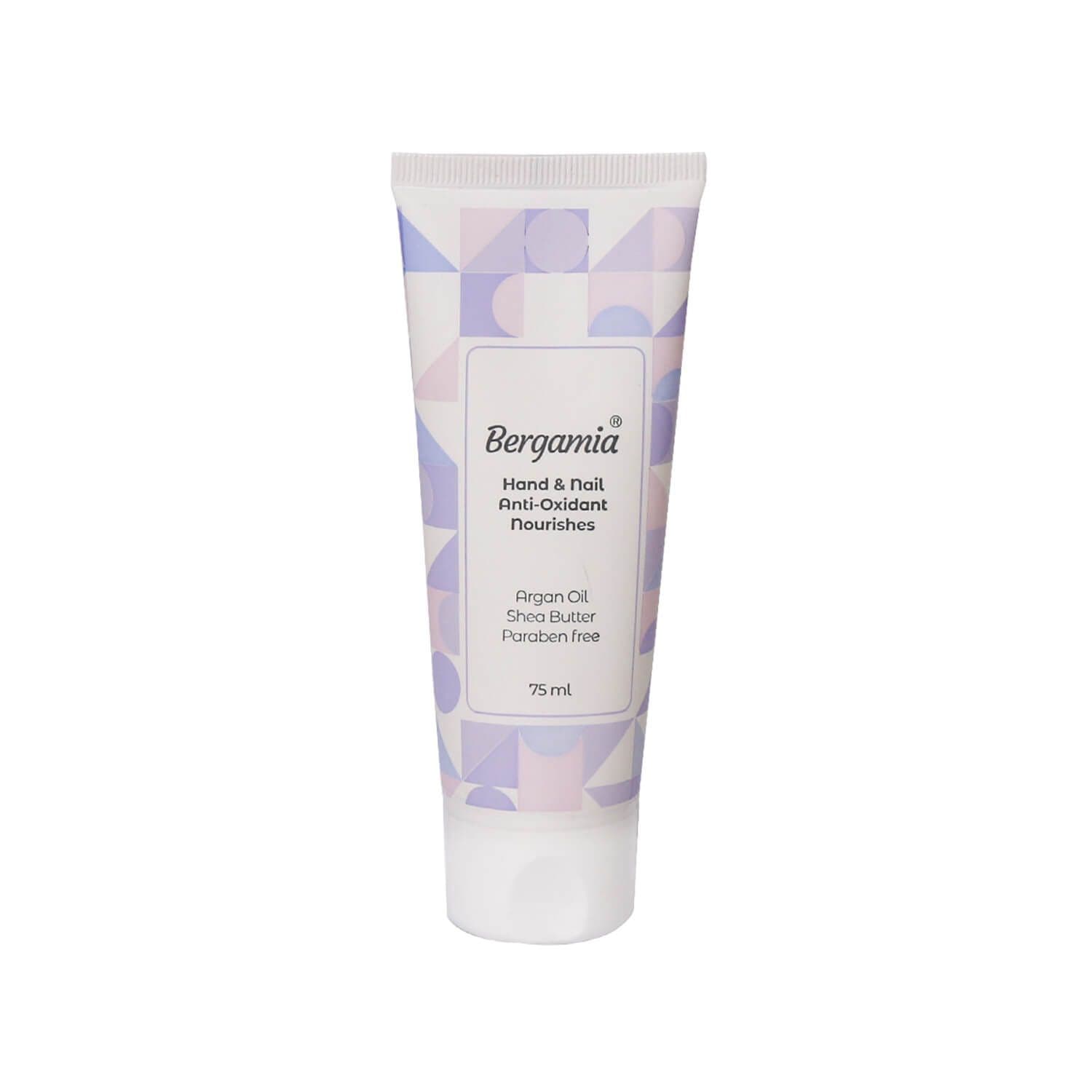 کرم مرطوب کننده دست و ناخن برگامیا حاوی روغن آرگان و شی باتر حجم 75 میلی لیتر