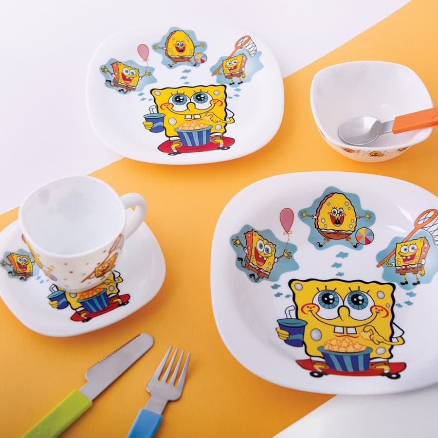 سرویس غذاخوری 5 تکه کودک پارس اپال کودک باب اسفنجی 752