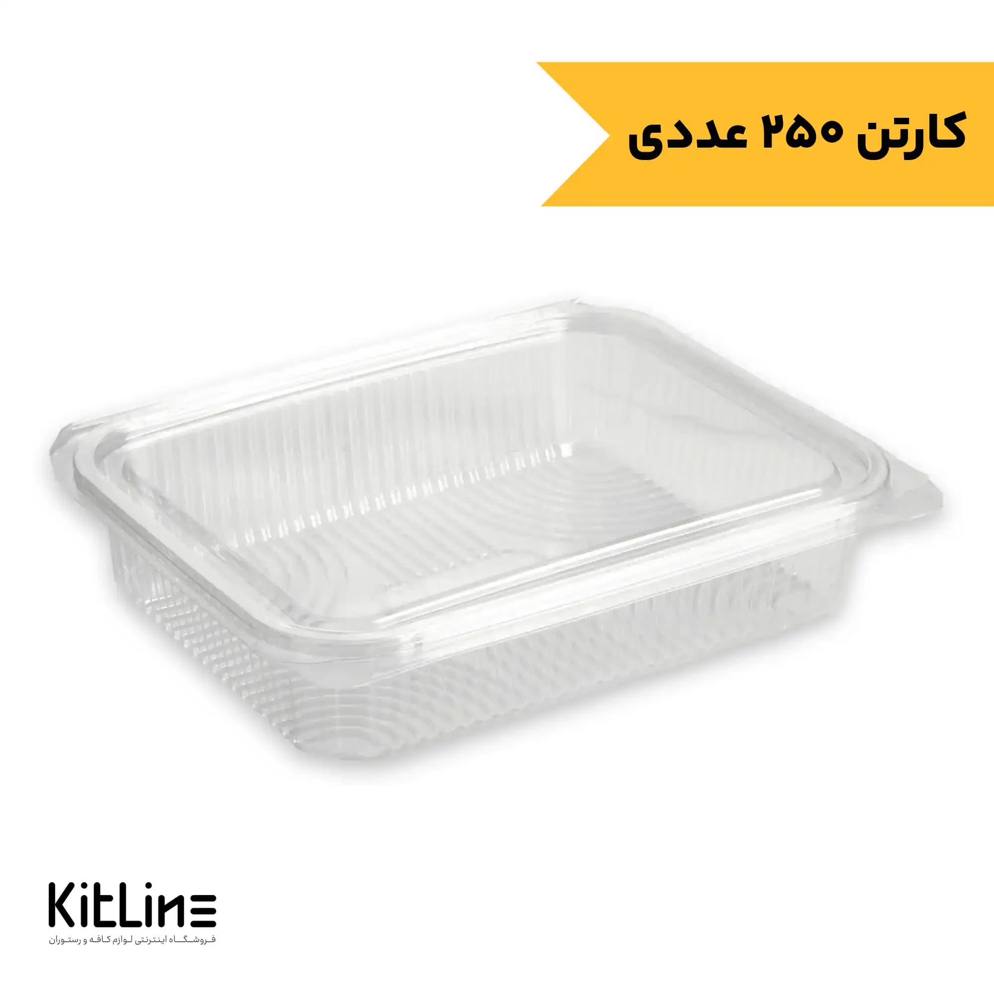 ظرف یکبار مصرف دلی رویال ۱۰۰۰ میلی لیتری شفاف همراه درب پارس خوزستان (کارتن ۲۵۰ عددی)