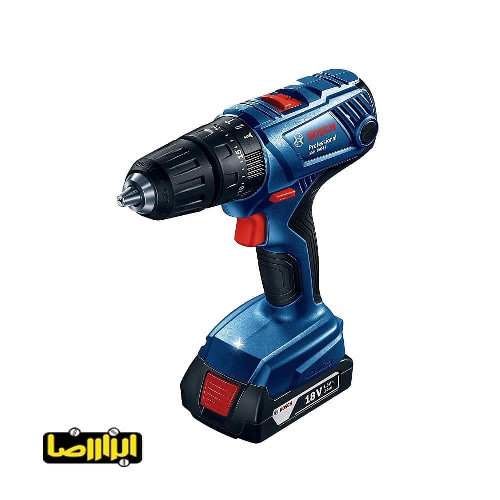 دریل پیچ گوشتی چکشی شارژی بوش 18 ولت مدل GSB 180-LI