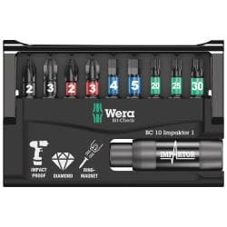 مجموعه 10 عددی سرپیچگوشتی ایمپکتور نوک الماسه ورا مدل 05073980001