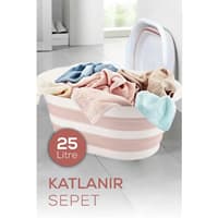 سبد رخت چرک تاشو وینف صورتی ۲۵ لیتر