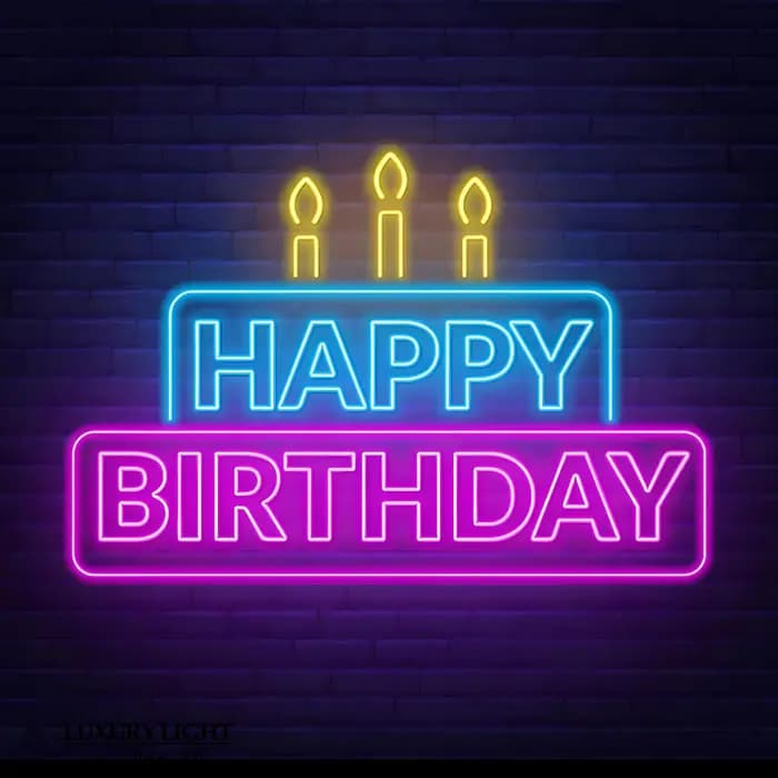 تابلو نئون طرح تولدت مبارک