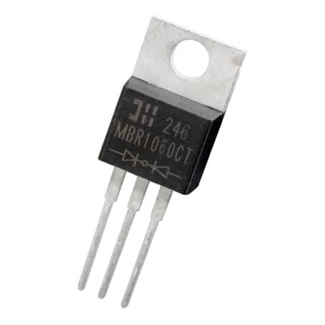 دوبل دیود شاتکی MBR1060CT تایوانی مارک Diodes Incorporated پکیج TO-220