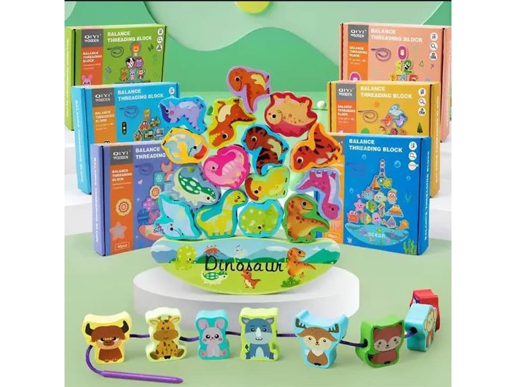 بازی چوبی تعادلی به همراه نخواره (16 تکه)