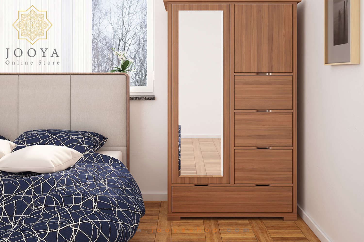 کمد لباس درب لولایی ام دی اف النور مدل DL51