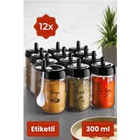 جا ادویه با قاشق 12 عددی وینف 086SSERI مشکی