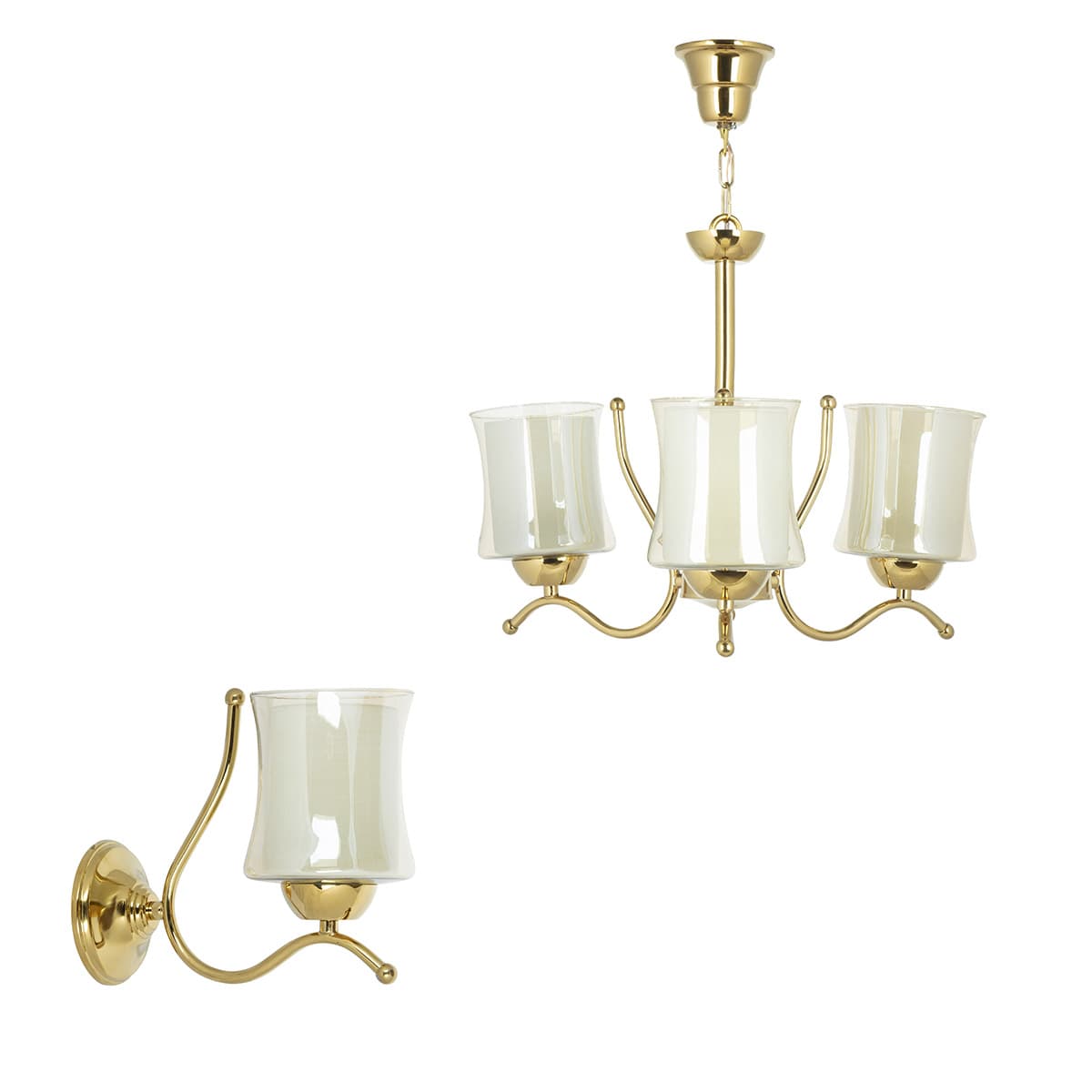 لوستر و چراغ دیواری چشمه نور کد A823/3-1-Pro بسته دو عددی