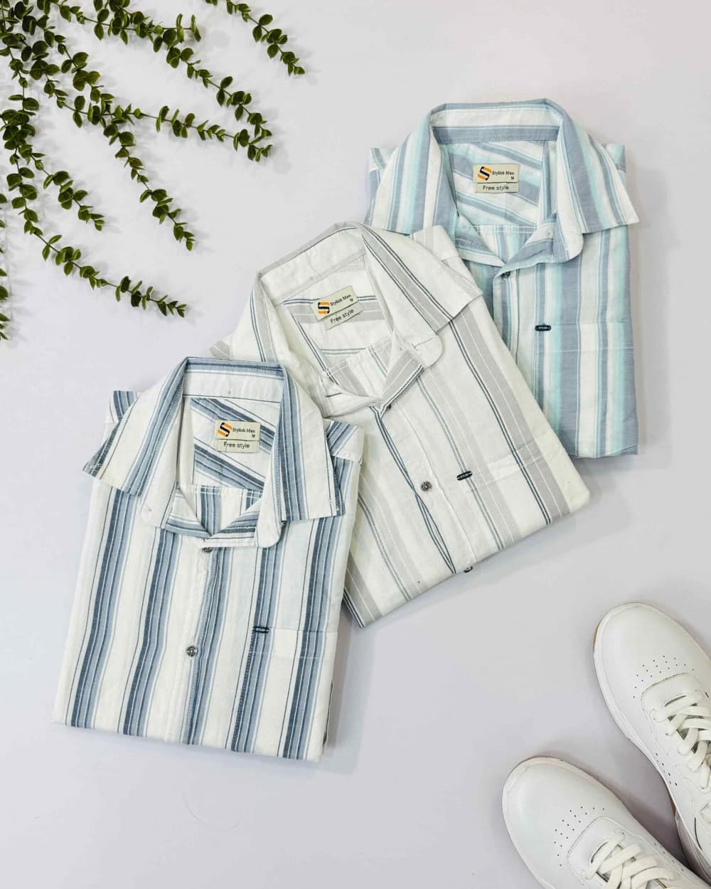 پیراهن مردانه سورنا ( آستین کوتاه راه راه ) _ کد 1214