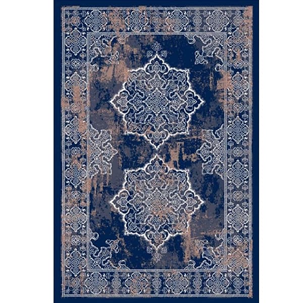 کاور فرش سرمه ای نگین ترمه مدل 76