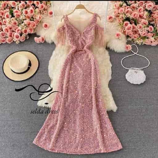 لباس مجلسی پولکی فوقالعاده شیک و خاص و تک ۱۲۱۴