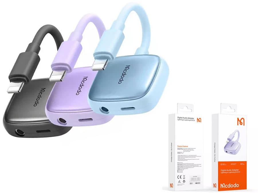مبدل لایتنینگ به لایتنینگ و جک 3.5 میلی متری مکدودو Mcdodo CA-2740 Lightning to Lightning and 3.5mm Audio Cable
