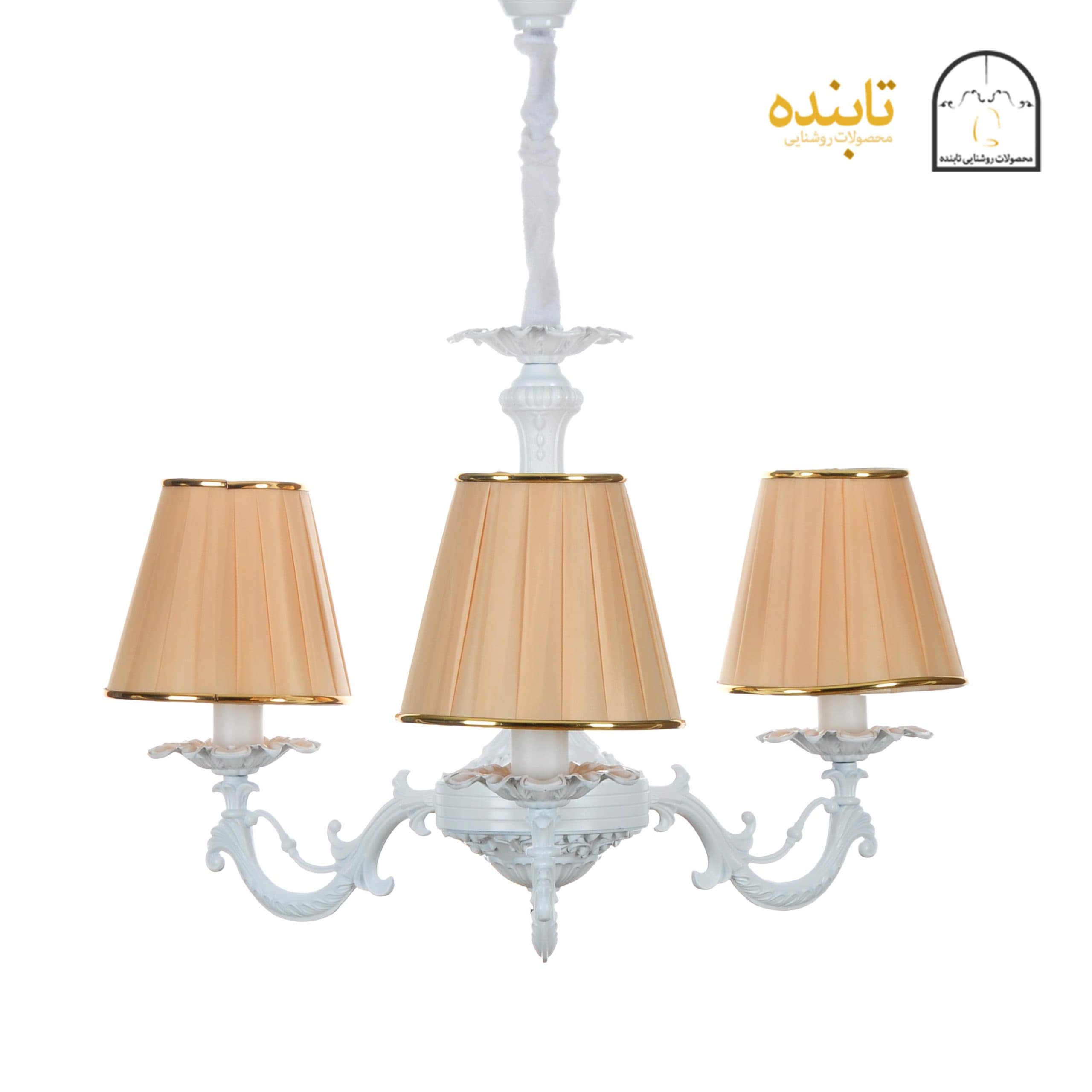 لوستر فلزی پیچک – ۳ شاخه RC زه طلایی