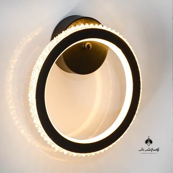 لوستر دیواری مدرن smd پارس دایره 2 لب مشکی