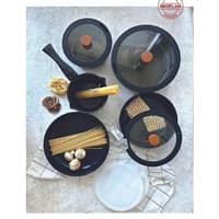 سرویس قابلمه آلومینیوم ریختهگری 11 پارچه نئوفلیم میداس مشکی