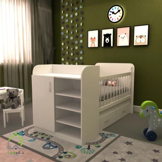 تخت خواب کودک درب کمدی