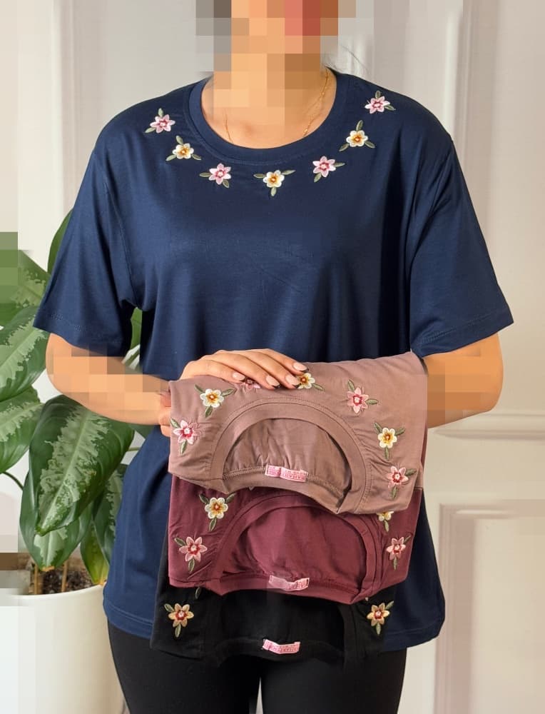 تیشرت یقه گلدوزی بیتا کد 2159