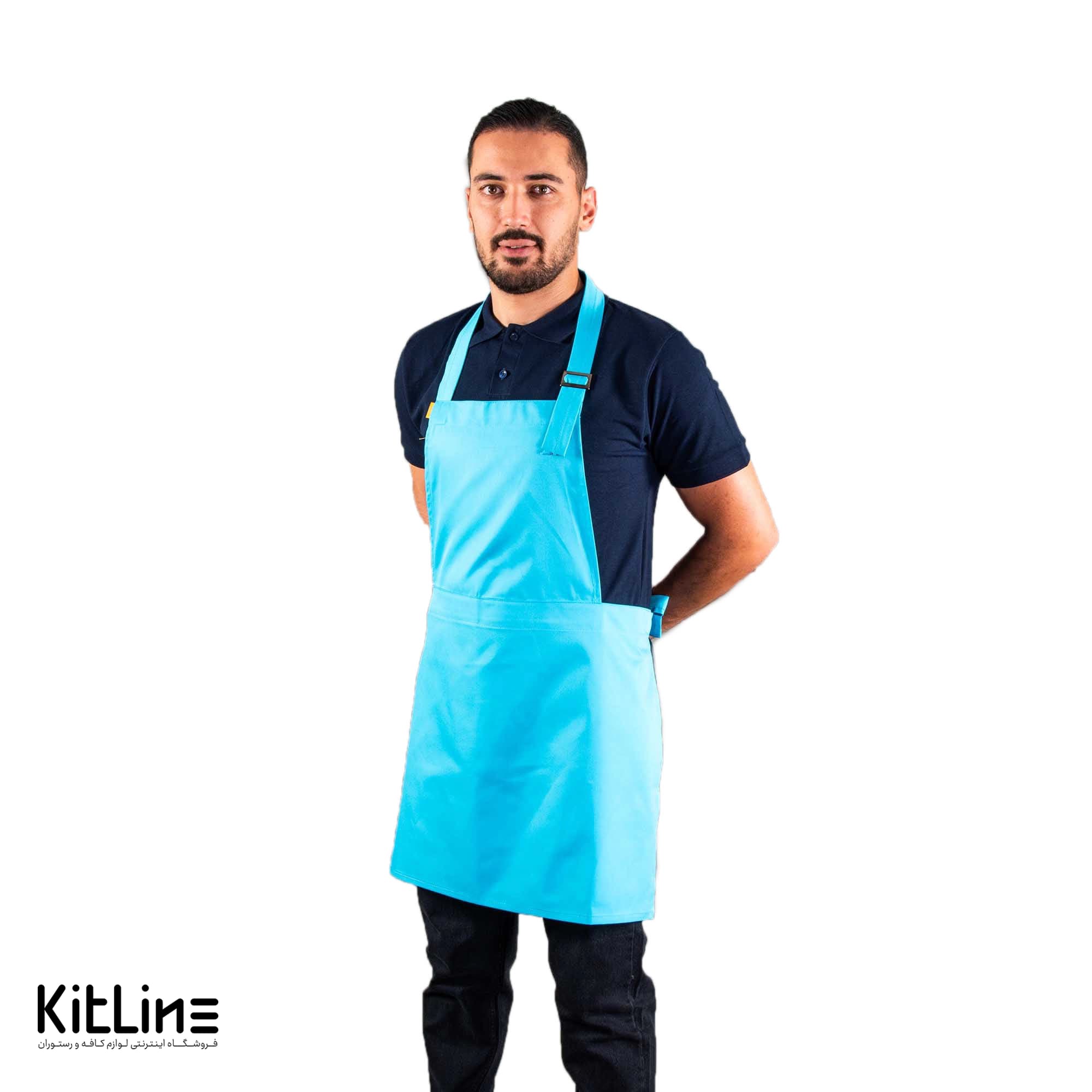 پیشبند ترگال کجراه فیروزه ای پوشاکو