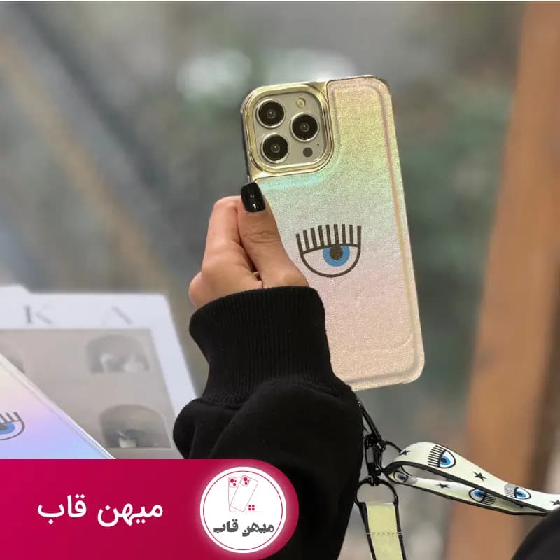 قاب گوشی آیفون Chiara Ferragni هولوگرامی با بند هدیه - کد (۴۶۸۰)