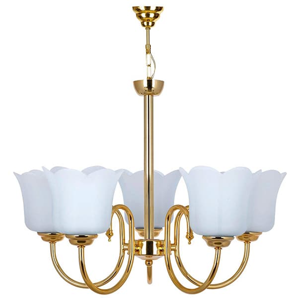 لوستر چشمه نور 5 شعله کد A856/5G طلایی