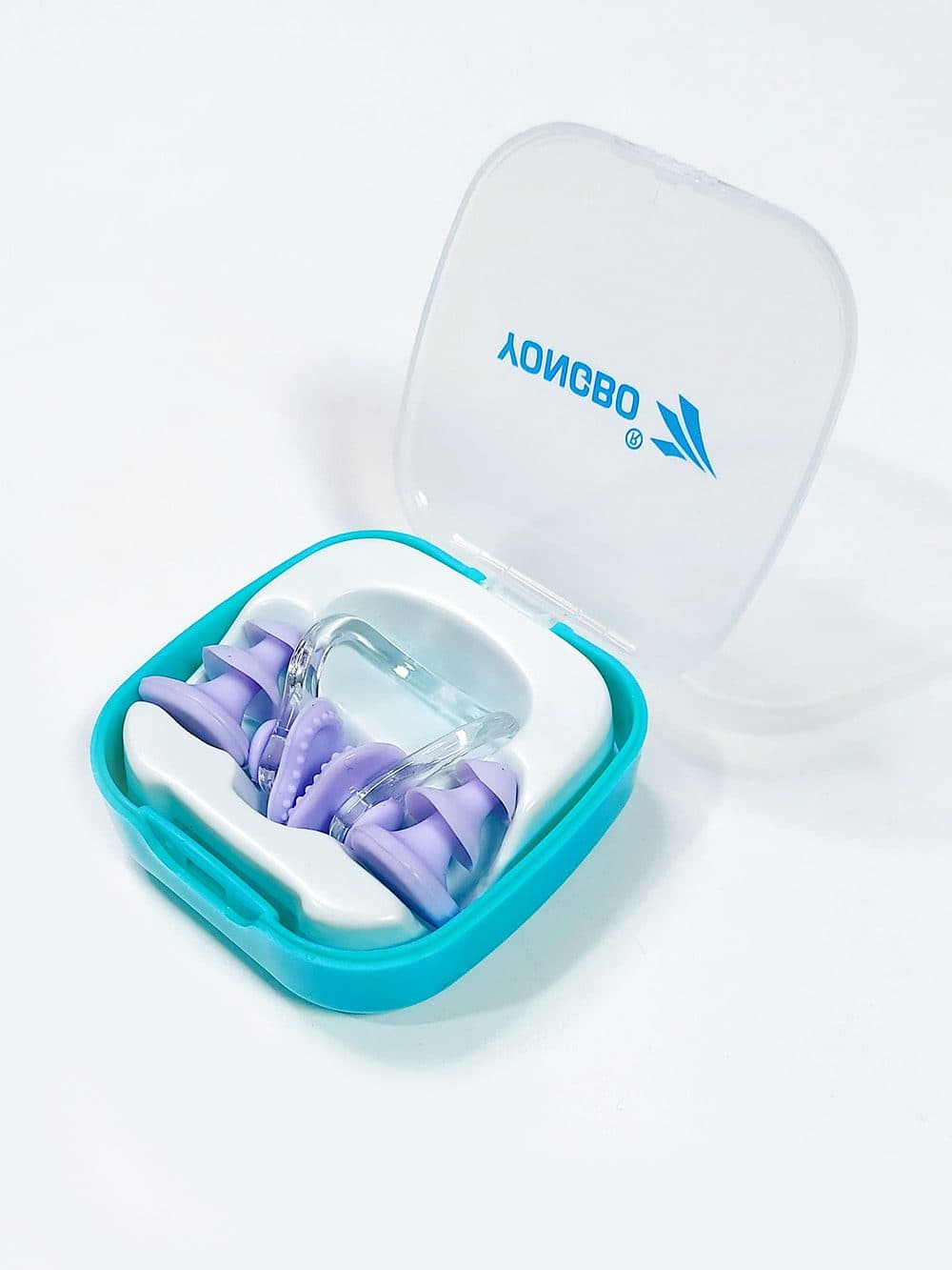 ست دماغگیر و گوشگیر شنا دارای استوپر برای جلوگیری از لیز خوردن یونگبو ( Yongbo ) بنفش