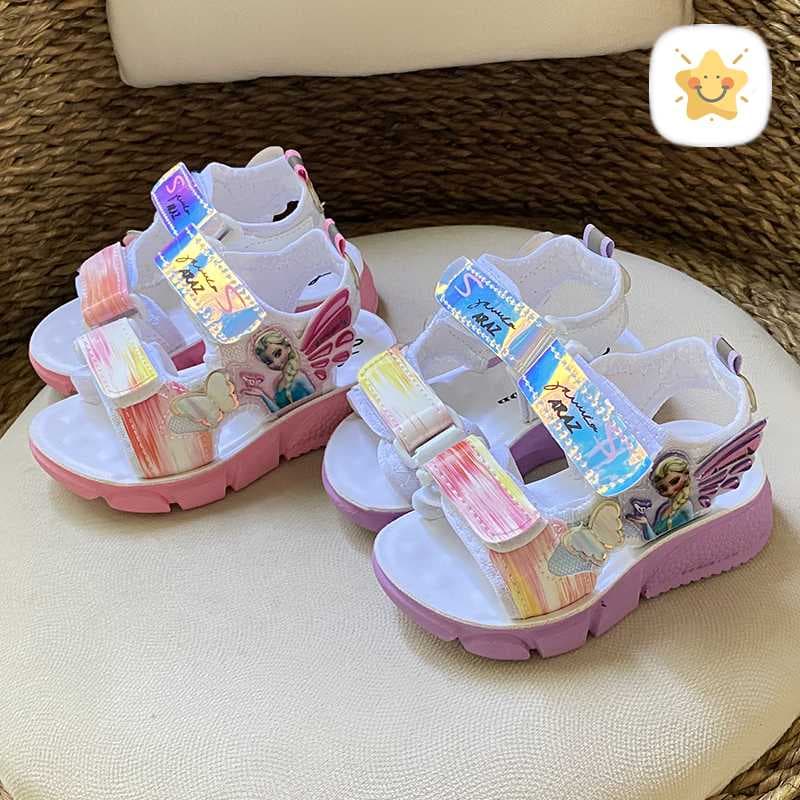 صندل دخترانه فانتزی مدل السا سایز 22 تا 35 (بنفش و صورتی)