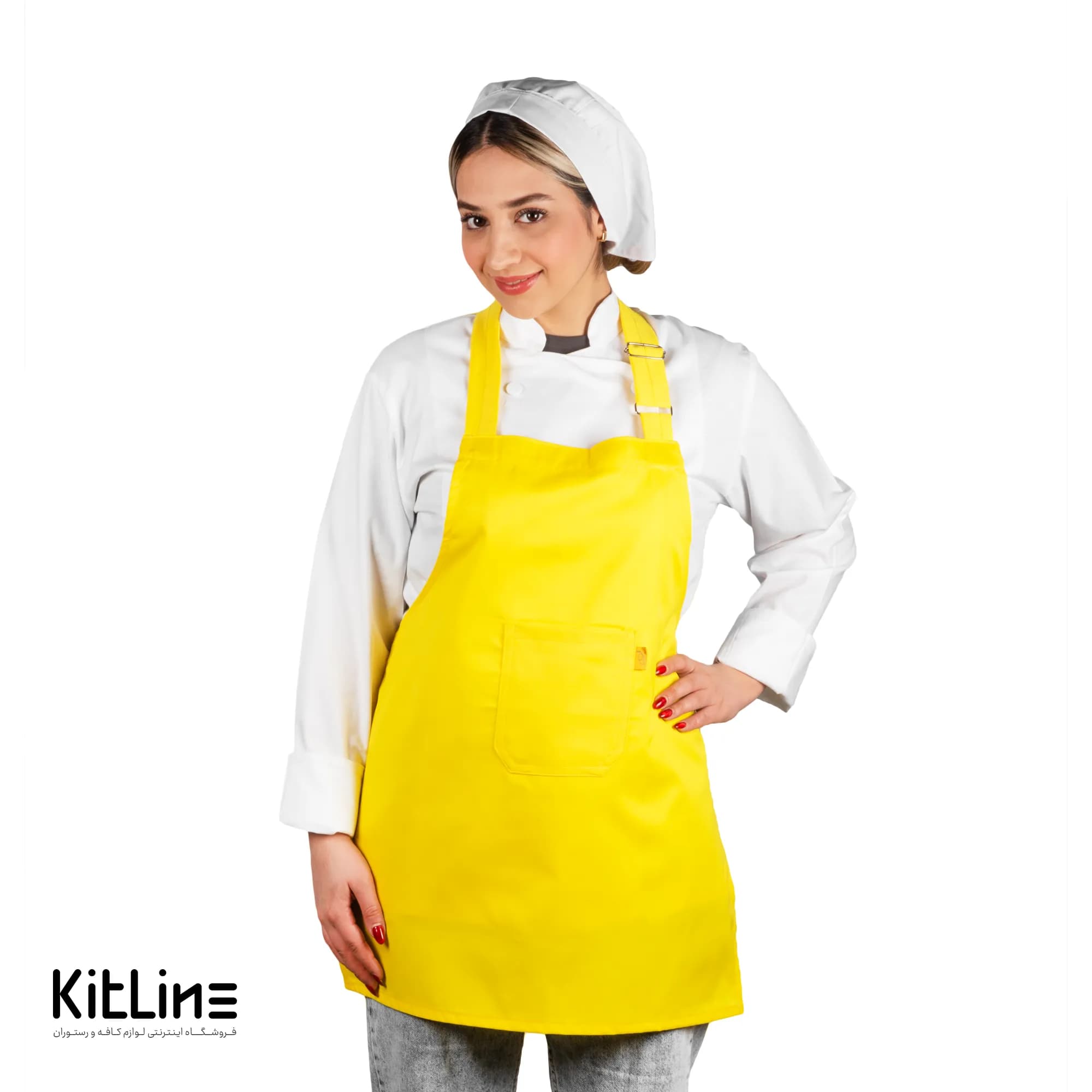 پیشبند ترگال کجراه زرد روشن پوشاکو