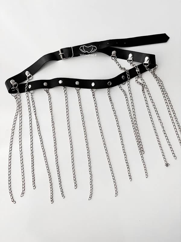 گارتر چرمی کمربندی زنجیر دار کد 27106