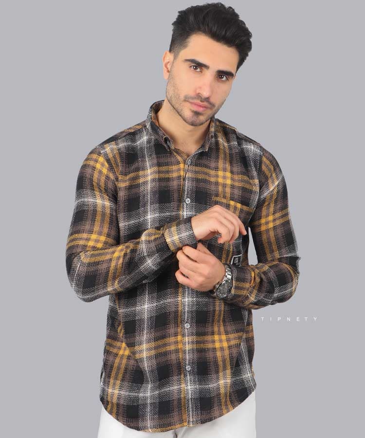 پیراهن مردانه آستین بلند پشمی 0770