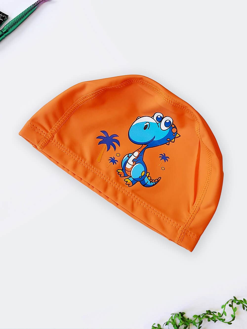 کلاه مایو شنا نوجوان دخترانه و پسرانه نارنجی رنگ با جنس فومی اعلا