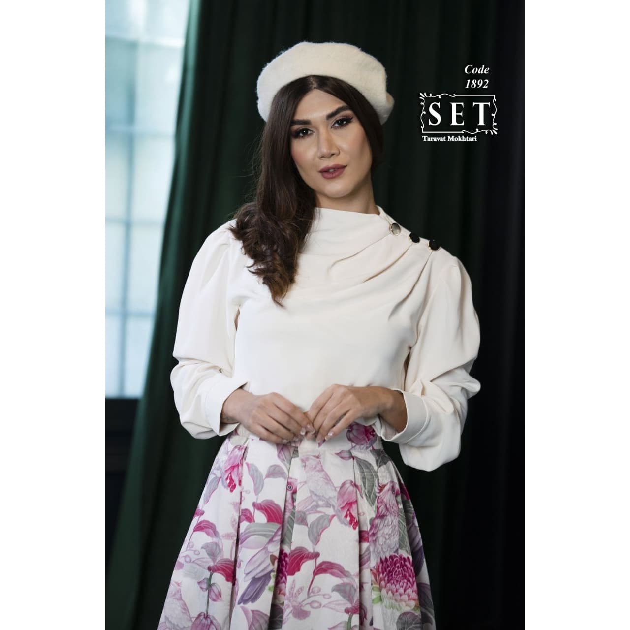 شومیز مجلسی مدل سوفیا رنگ نباتی کد 1892 برند SET