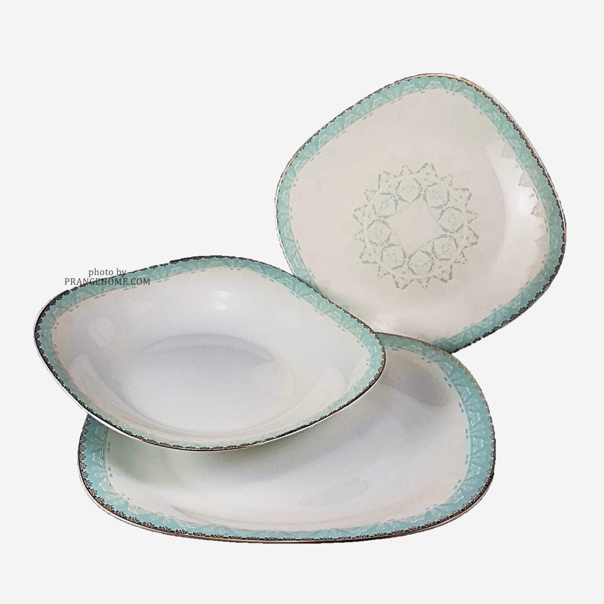 سرویس غذاخوری آرکوپال 26 پارچه مدل 04 طلادار آبی