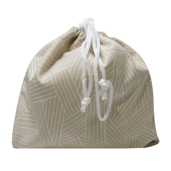 ماتیاس کیسه بند دار زمینه کرم طرح خطوط سفید بزرگ