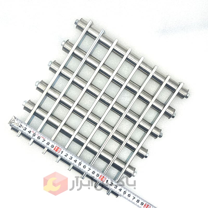 شبکه استیل تسمه ای 25×25 سانتیمتر 6 ردیف