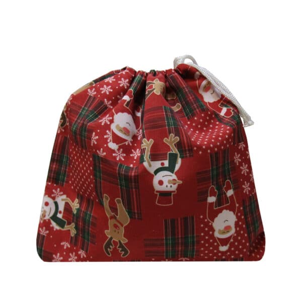 سورل کیسه بند دار زمینه قرمز طرح آدم برفی متوسط