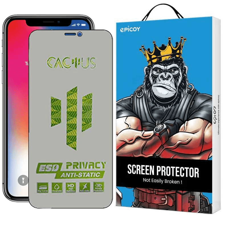 محافظ صفحه نمایش حریم شخصی اپیکوی مدل Cactus-ESD-Privacy مناسب برای گوشی موبایل اپل iPhone 11 Pro - Xs - X