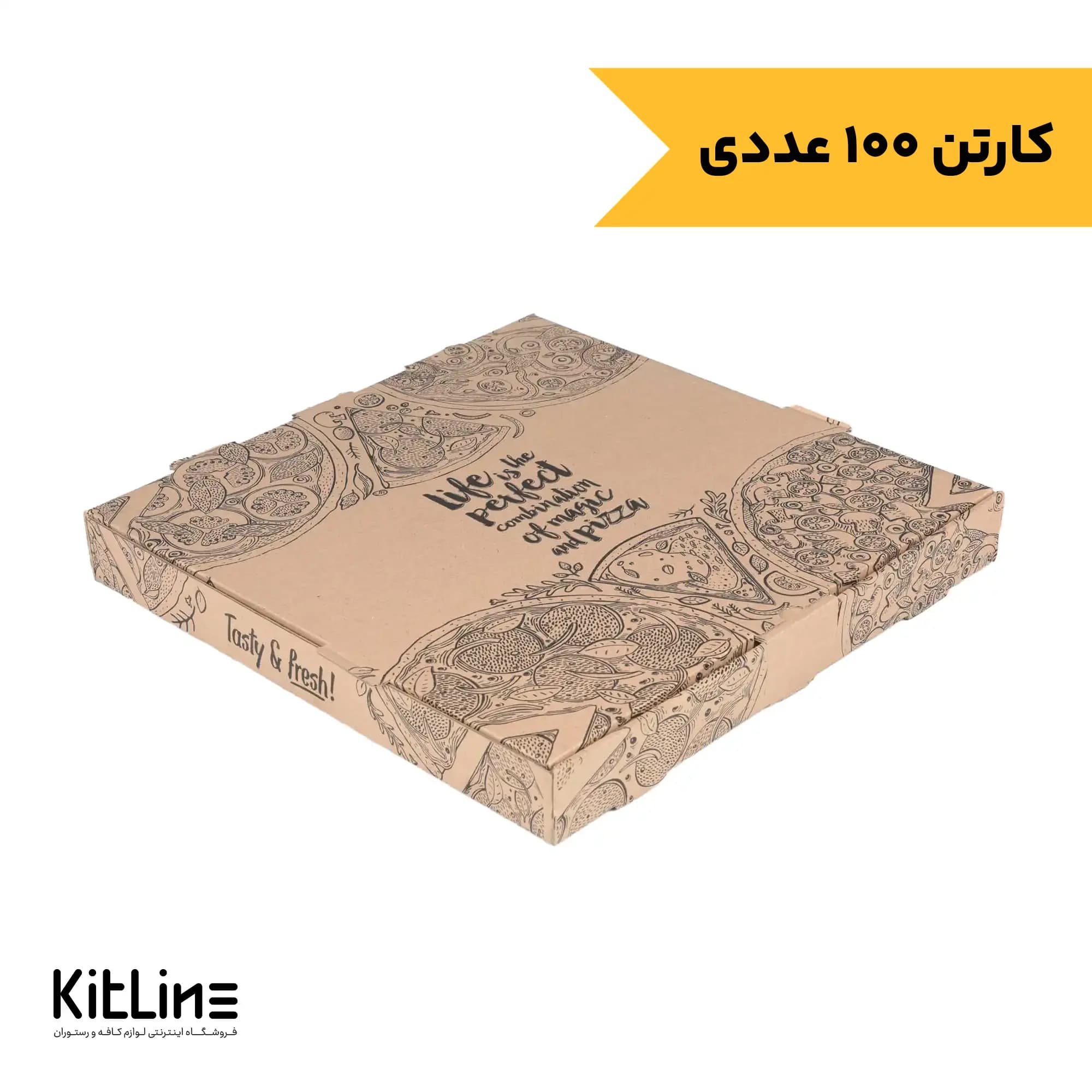 جعبه پیتزا کاغذی ایفلوت طرح لایف ۲۷ سانتیمتری (کارتن ۱۰۰ عددی)