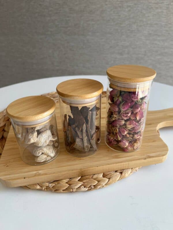 بانکه پیرکس گرد درب بامبو- قطر 6.5 سانت