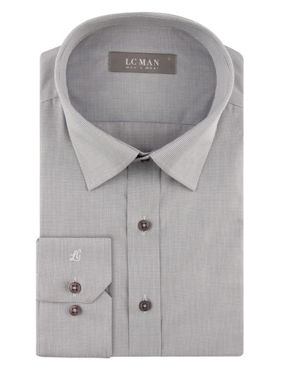 پیراهن مردانه طوسی آستین بلند ال سی من 067