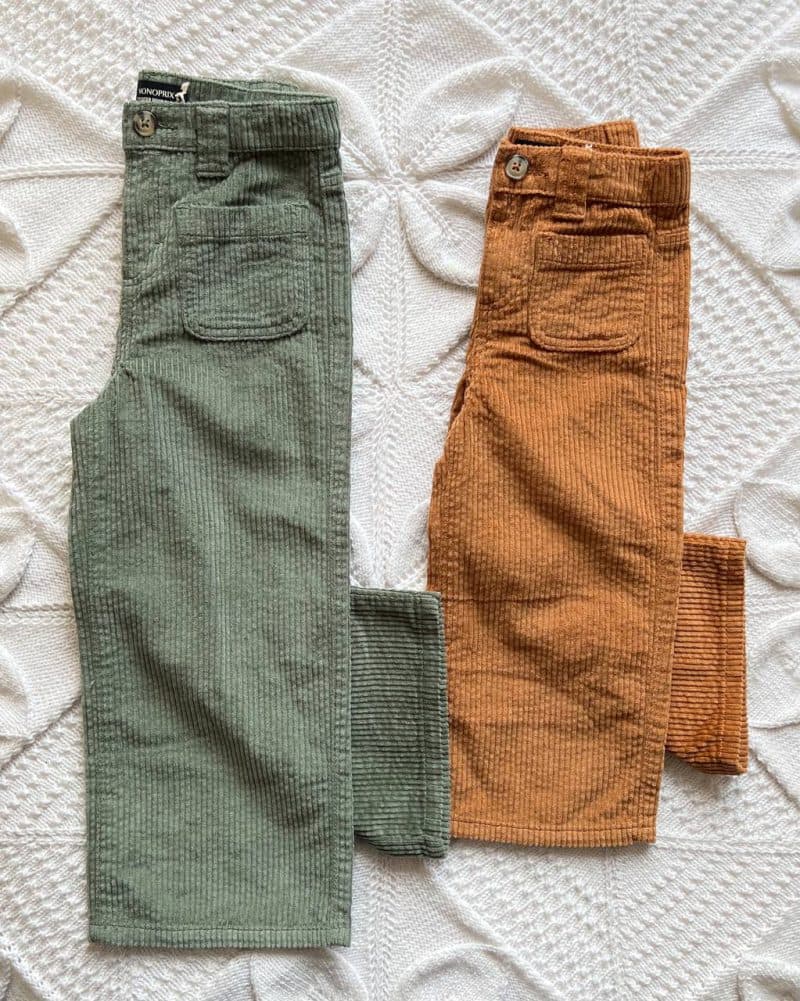 شلوار مخمل کبریتی دخترانه Monoprix