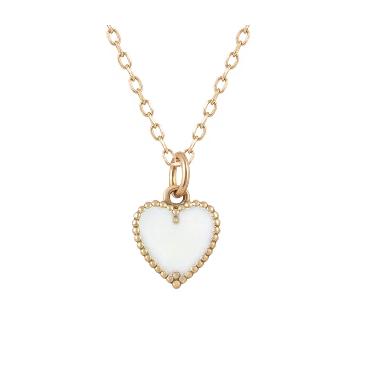 گردنبند طلا زنانه بان گالری مدل قلب ونکلیف سفید