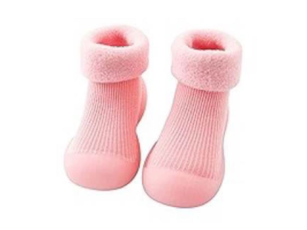 پاپوش جورابی ساق دار توکرکی با کفی سیلیکونی رنگ صورتی