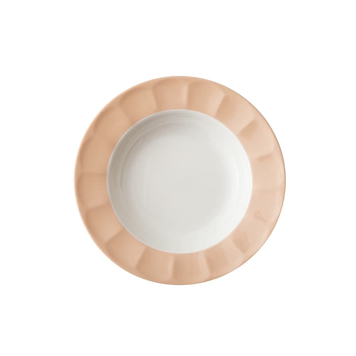 بشقاب گود 22 سانتیمتری خورش خوری پاستل گلبهی