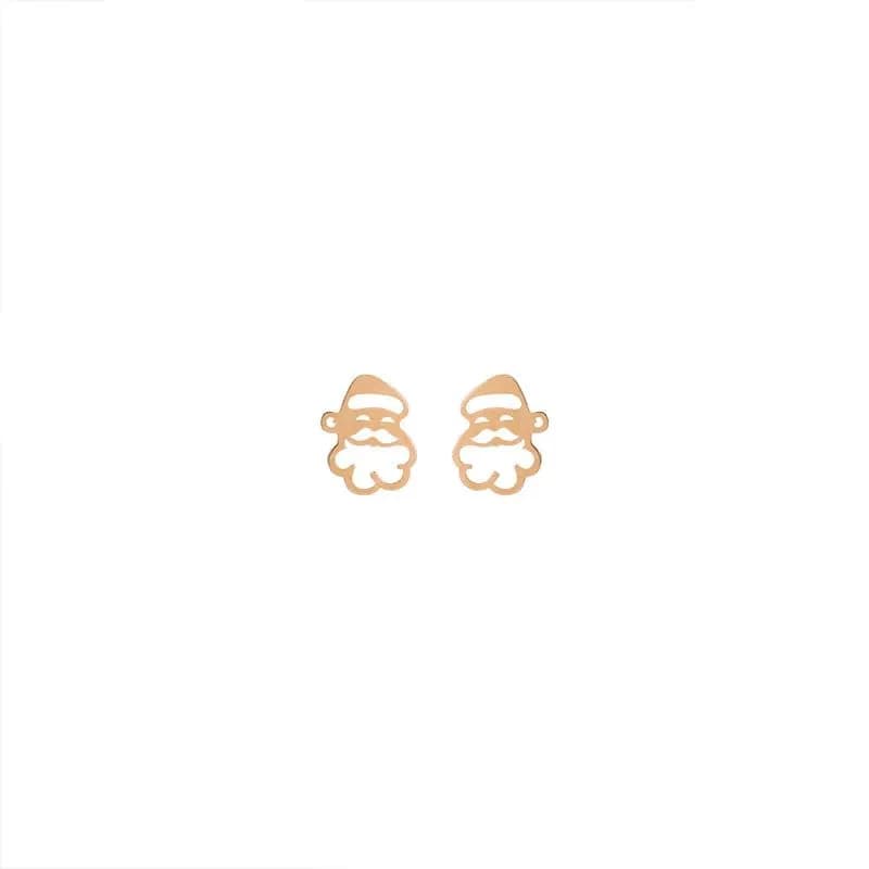 گوشواره طلا زنانه طرح بابانوئل قو طلایی