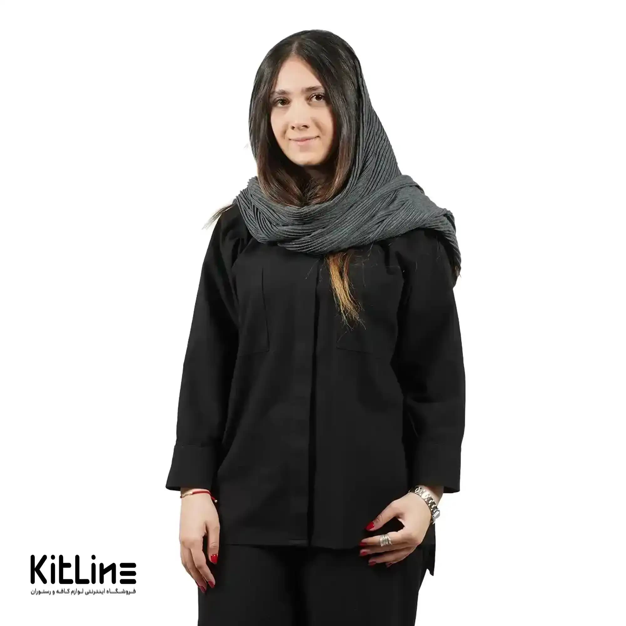 شومیز کتان مشکی S.R