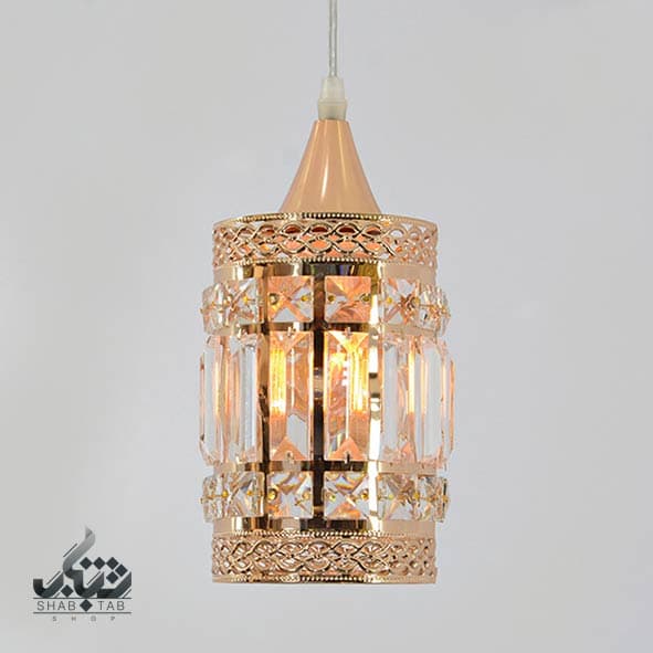 لوستر آویز تک شعله XC03 طلا قطر 15