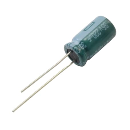 خازن الکترولیتی 220uF / 35V تایوانی مارک TAICON با طول عمر بالا